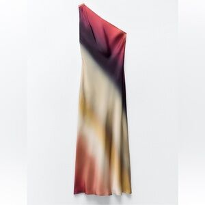 Zara Ombre One Shoulder Maxi Dress